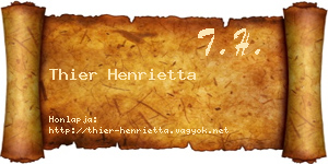 Thier Henrietta névjegykártya